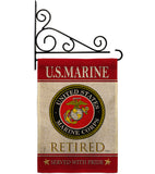 US Marine Retired - Military Americana Vertical Impressions Decorative Flags HG108479 Made In USA