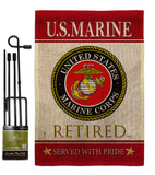 US Marine Retired - Military Americana Vertical Impressions Decorative Flags HG108479 Made In USA