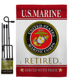 US Marine Retired - Military Americana Vertical Impressions Decorative Flags HG108479 Made In USA