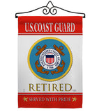 US Coast Guard Retired - Military Americana Vertical Impressions Decorative Flags HG108480 Made In USA