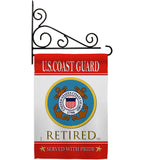 US Coast Guard Retired - Military Americana Vertical Impressions Decorative Flags HG108480 Made In USA