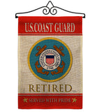 US Coast Guard Retired - Military Americana Vertical Impressions Decorative Flags HG108480 Made In USA