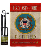 US Coast Guard Retired - Military Americana Vertical Impressions Decorative Flags HG108480 Made In USA