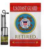 US Coast Guard Retired - Military Americana Vertical Impressions Decorative Flags HG108480 Made In USA