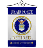 US Air Force Retired - Military Americana Vertical Impressions Decorative Flags HG108481 Made In USA