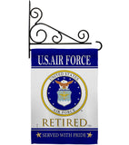 US Air Force Retired - Military Americana Vertical Impressions Decorative Flags HG108481 Made In USA