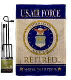 US Air Force Retired - Military Americana Vertical Impressions Decorative Flags HG108481 Made In USA