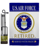 US Air Force Retired - Military Americana Vertical Impressions Decorative Flags HG108481 Made In USA