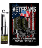 Always Remember - Military Americana Vertical Impressions Decorative Flags HG108485 Made In USA