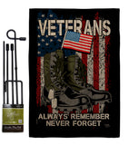 Always Remember - Military Americana Vertical Impressions Decorative Flags HG108485 Made In USA