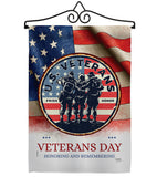 US Veterams - Military Americana Vertical Impressions Decorative Flags HG108486 Made In USA