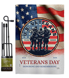 US Veterams - Military Americana Vertical Impressions Decorative Flags HG108486 Made In USA