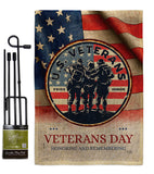 US Veterams - Military Americana Vertical Impressions Decorative Flags HG108486 Made In USA