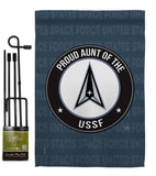 Proud Aunt USSF - Military Americana Vertical Impressions Decorative Flags HG108495 Made In USA