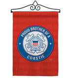 Proud Brother Coastie - Military Americana Vertical Impressions Decorative Flags HG108499 Made In USA