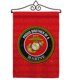 Proud Brother Marines - Military Americana Vertical Impressions Decorative Flags HG108500 Made In USA