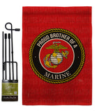 Proud Brother Marines - Military Americana Vertical Impressions Decorative Flags HG108500 Made In USA