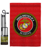 Proud Brother Marines - Military Americana Vertical Impressions Decorative Flags HG108500 Made In USA