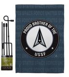 Proud Brother USSF - Military Americana Vertical Impressions Decorative Flags HG108504 Made In USA