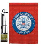 Proud Boyfriend Coastie - Military Americana Vertical Impressions Decorative Flags HG108508 Made In USA