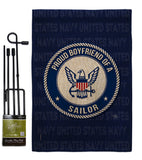 Proud Boyfriend Sailor - Military Americana Vertical Impressions Decorative Flags HG108511 Made In USA