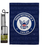 Proud Boyfriend Sailor - Military Americana Vertical Impressions Decorative Flags HG108511 Made In USA