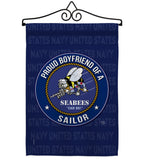 Seabees Proud Boyfriend Sailor - Military Americana Vertical Impressions Decorative Flags HG108512 Made In USA