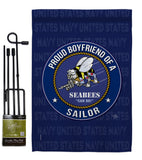 Seabees Proud Boyfriend Sailor - Military Americana Vertical Impressions Decorative Flags HG108512 Made In USA