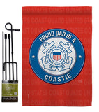 Proud Dad Coastie - Military Americana Vertical Impressions Decorative Flags HG108517 Made In USA