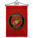 Proud Dad Marines - Military Americana Vertical Impressions Decorative Flags HG108518 Made In USA