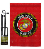 Proud Dad Marines - Military Americana Vertical Impressions Decorative Flags HG108518 Made In USA