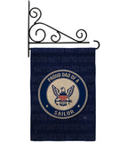 Proud Dad Sailor - Military Americana Vertical Impressions Decorative Flags HG108520 Made In USA