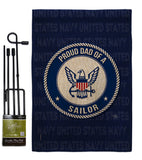 Proud Dad Sailor - Military Americana Vertical Impressions Decorative Flags HG108520 Made In USA