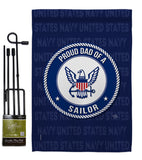 Proud Dad Sailor - Military Americana Vertical Impressions Decorative Flags HG108520 Made In USA