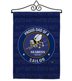 Seabees Proud Dad Sailor - Military Americana Vertical Impressions Decorative Flags HG108521 Made In USA