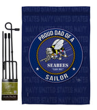 Seabees Proud Dad Sailor - Military Americana Vertical Impressions Decorative Flags HG108521 Made In USA