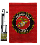Proud Family Marines - Military Americana Vertical Impressions Decorative Flags HG108536 Made In USA