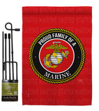 Proud Family Marines - Military Americana Vertical Impressions Decorative Flags HG108536 Made In USA