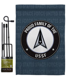 Proud Family USSF - Military Americana Vertical Impressions Decorative Flags HG108540 Made In USA