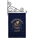 Seabees Proud Girlfriend Sailor - Military Americana Vertical Impressions Decorative Flags HG108548 Made In USA