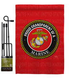 Proud Grandparent Marines - Military Americana Vertical Impressions Decorative Flags HG108554 Made In USA