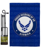 Proud Husband Airman - Military Americana Vertical Impressions Decorative Flags HG108559 Made In USA