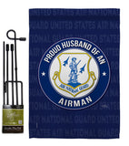 Air Force Proud Husband Airman - Military Americana Vertical Impressions Decorative Flags HG108561 Made In USA