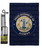 Air Force Proud Husband Airman - Military Americana Vertical Impressions Decorative Flags HG108561 Made In USA