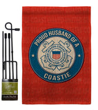 Proud Husband Coastie - Military Americana Vertical Impressions Decorative Flags HG108562 Made In USA