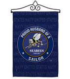 Seabees Proud Husband Sailor - Military Americana Vertical Impressions Decorative Flags HG108566 Made In USA