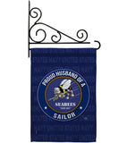 Seabees Proud Husband Sailor - Military Americana Vertical Impressions Decorative Flags HG108566 Made In USA