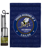 Seabees Proud Husband Sailor - Military Americana Vertical Impressions Decorative Flags HG108566 Made In USA