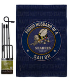 Seabees Proud Husband Sailor - Military Americana Vertical Impressions Decorative Flags HG108566 Made In USA