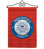 Proud Sister Coastie - Military Americana Vertical Impressions Decorative Flags HG108580 Made In USA
